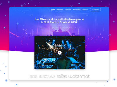 Electro Festival Landing Page #1 design header hero image interface landing page video