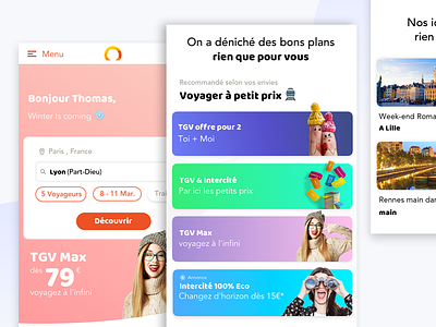 OUI.sncf- Booking & Ads app booking gradient mobile oui.sncf responsive sncf travel ui ux