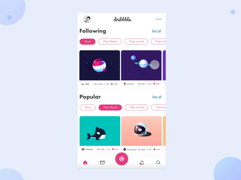 Dribbble - Redesign concept animation clean gif interaction minimal minimalist redesign shot sketch white