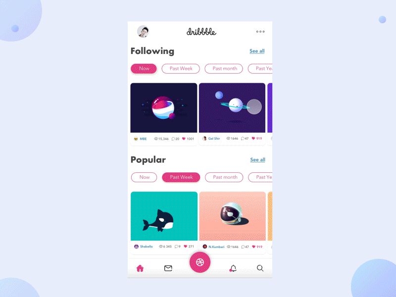 Dribbble - Redesign concept