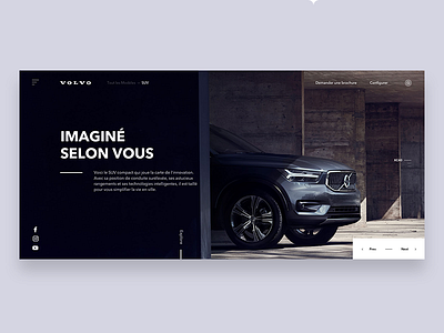 Volvo - Redesign Concept car clean design interaction minimal mondrianizm sketch slider ui ux volvo