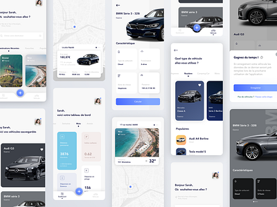 Path App - Overview app calculate car car app cards clean dashboard gps gradient maps mobile navigation tracker travel ui ux