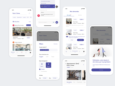 Welcome App - Overview app booking clean design empty view estate illustration interface message messenger minimal mobile price real estate search seloger sketch ui ux
