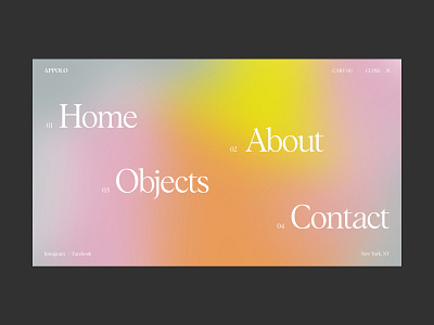 Menu Page colours design gradient menu page minimalism orange color pink color typography ui ux web design yellow