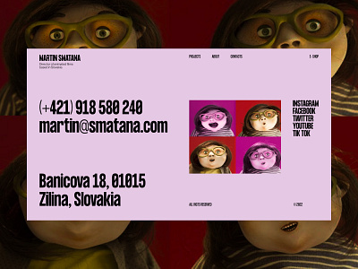 Martin Smatana | Contact Page colours contact page design minimalism new popular trends typography ui ux web design