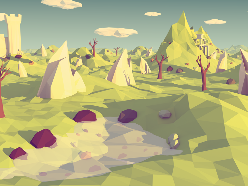 Low Poly Landscape II by Tim Smits on Dribbble