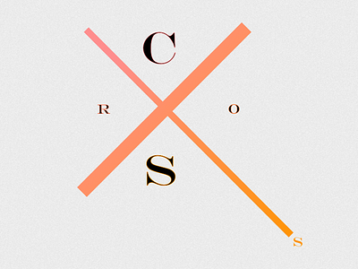 CroSs art gradient logo sketch typography