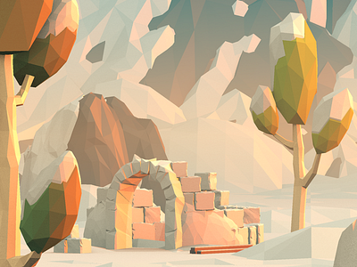 Low Poly Snow Landscape [WiP 2]