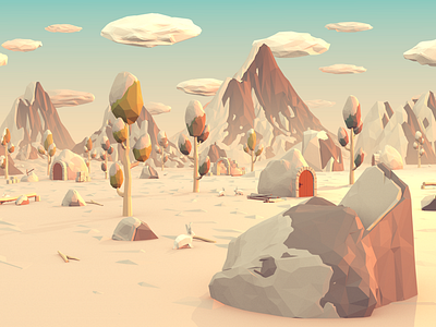 Low Poly Snow Landscape