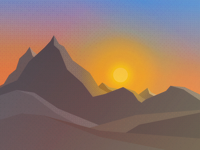 Mountain Landscape art landscape mountain simple sketch sun