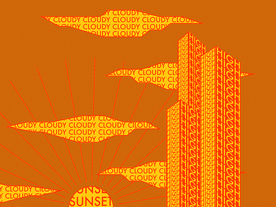 SUNSET affinity art cloudy high landscape sunset text