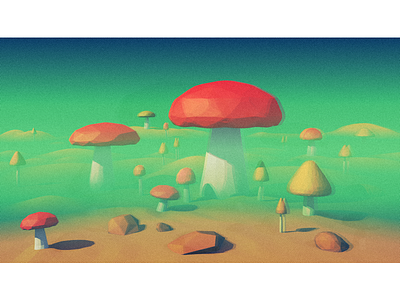 Mushroom Landscape art blender landscape lowpoly mushrooms poly