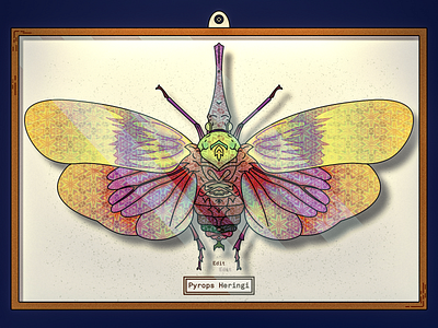 Pyrops Heringi Edit animal art box bug edit illustration insect nature psychedelic sketch trippy wings