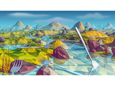 Low Poly Fork Landscape