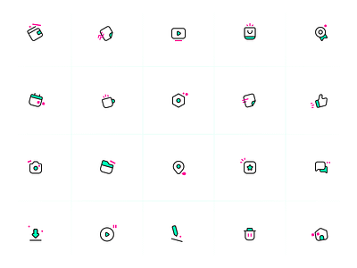 Icon set! calendar ui cart category chat coffee delete document downoad editing files folder home like paly photocamera settings ui shopify shopping video wishlist