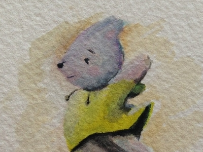 Lucy the Mouse character design gouache illustration mouse painting