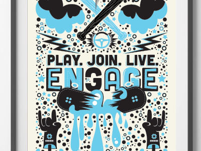 Engage Poster branding logo poster skate vector