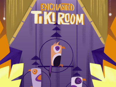 Tiki Room date night disney illustration mid century modern tiki room vintage