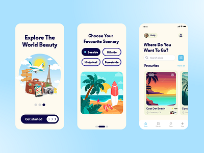 Travel app concept design idea