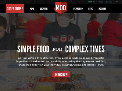 Mod Pizza Redesign Concept ui user interface design ux web design
