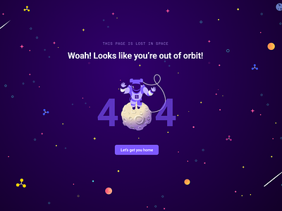 404 Page - Errors in Space! app b2b design enterprise illustration ui ux visual design
