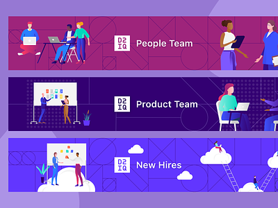 Team Banners for Internal Wiki app b2b design enterprise illustration ui visual design