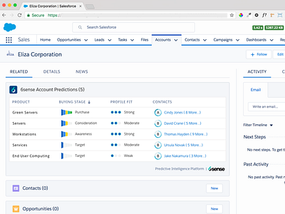 B2B Account Predictions Region inside Salesforce