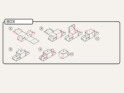 Folding Box diagram illustration instruction