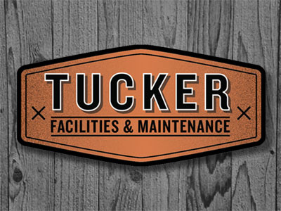 Tucker Facilities & Maintenance Logo branding identity knockout logo