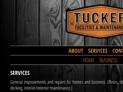 Tucker Facilities & Maintenance Website branding kirby knockout navigation open sans web design