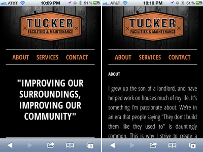 Tucker Facilities Responsive Mobile Site kirby knockout mobile open sans responsive web design