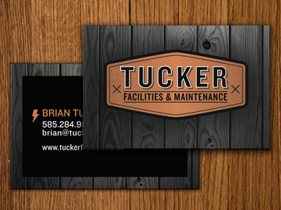 Tucker Facilities Businesscards branding business card knockout