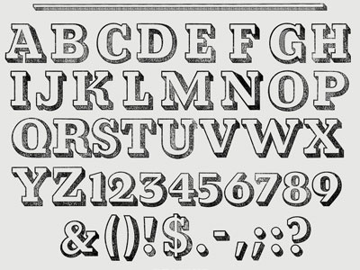 Beton Open beton font letterpress