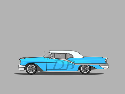 Ilustration Classic Car car classic car flat illustration ilus vector vintage car