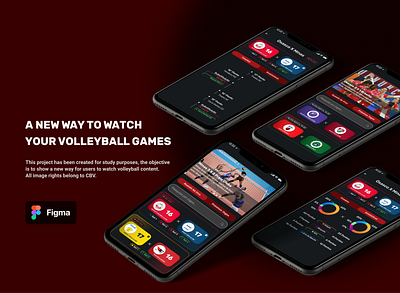 Volleyball Games App figma mobile app mobile app design mobile ui volley volleyball watch