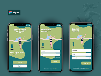 Runner's App figma mobile app mobile app design mobile apps mobile ui runners ui design