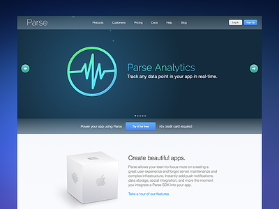 New Parse homepage developer facebook homepage parse website