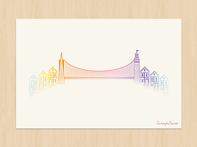 San Francisco Poster art bridge francisco gate golden illustration poster san tribute
