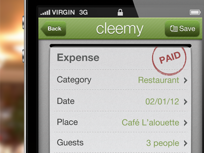 New expense UI checkbox expense iphone list receipt ui