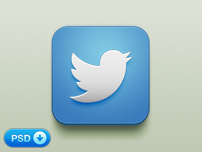 Twitter iOS Icon [+PSD] app icon ios iphone psd twitter
