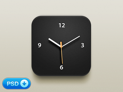 Clock iOS Icon [+PSD] app clock free freebie icon ios iphone psd simple