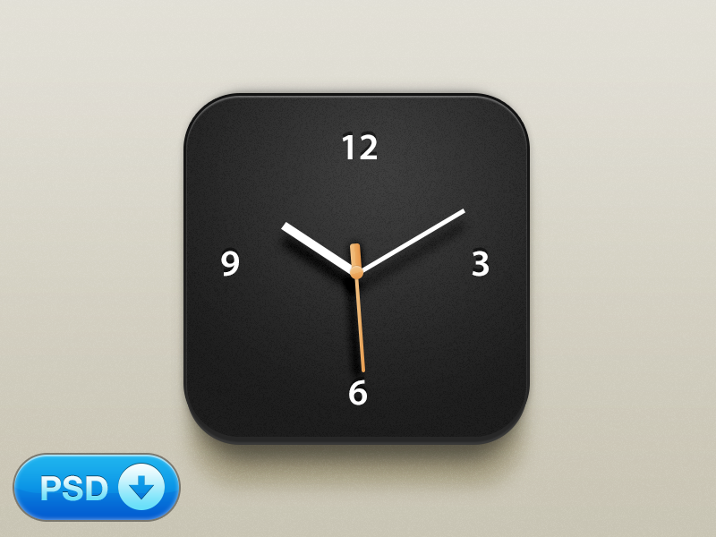 Clock iOS Icon [+PSD] by Christophe Tauziet on Dribbble