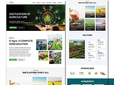 UI Design For Website Landing Page agro web design app branding design graphic design landing page template template design ui ui design uiux ux ux design web web template web ui