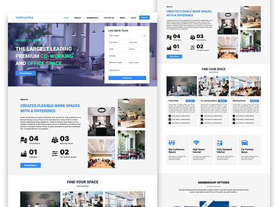 UI Design For Web Landing Page branding co working design figma graphic design home page illustration logo motion graphics template template design ui ui design uiux user interface ux ux design web ui
