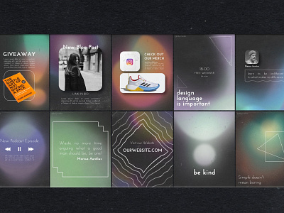 FREE 10 Instagram Template + Gradient Backgrounds Pack