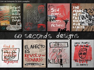 60 seconds design using The Chaos Pack anti design art bundle chaos chaotic collage collection design free gradient grainy graphic design groovy illustration instagram template pack social media