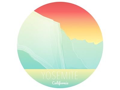 Yosemite In Summer badge california design gradients illustration ui