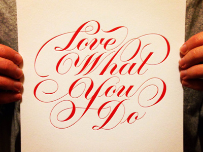 Love What You Do Letterpress print lettering letterpress print typography