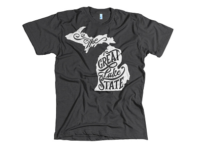 The Great Lake State great lakes illustration lettering michigan mitten