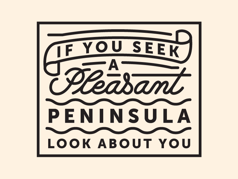 Peninsula Beanie beanie michigan typography